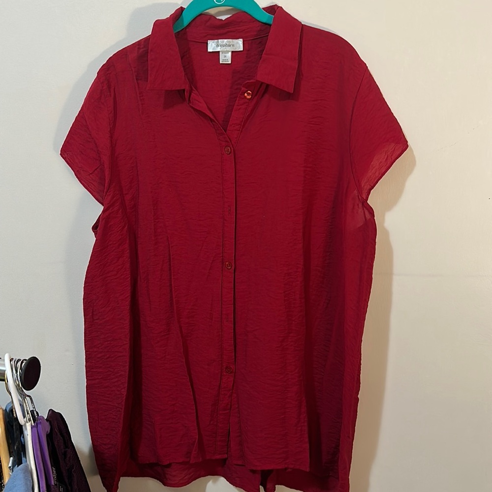 Red short sleeve shirt